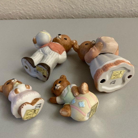 Homco Easter Bears Figurines #1430 family of 4 - Picture 4 of 8
